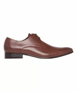 Blaq Callum Tan Embossed Lace Up Shoe