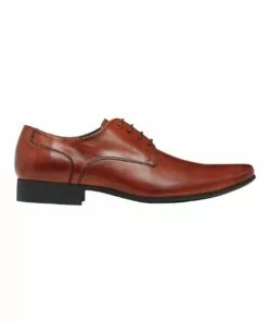 Julius Marlow Grand Plain Derby Tan Lace Up Formal Dress Shoe