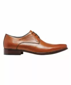 Julius Marlow Keen Plain Vamp Derby Cognac Lace Up Dress Shoe