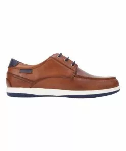 Hush Puppies Dusty Dark Tan Leather Lace Up Boat Shoe