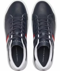 Tommy Hilfiger Essential Leather Midnight Trainer Sneaker -Shoes Sales 715221640 4 720x928