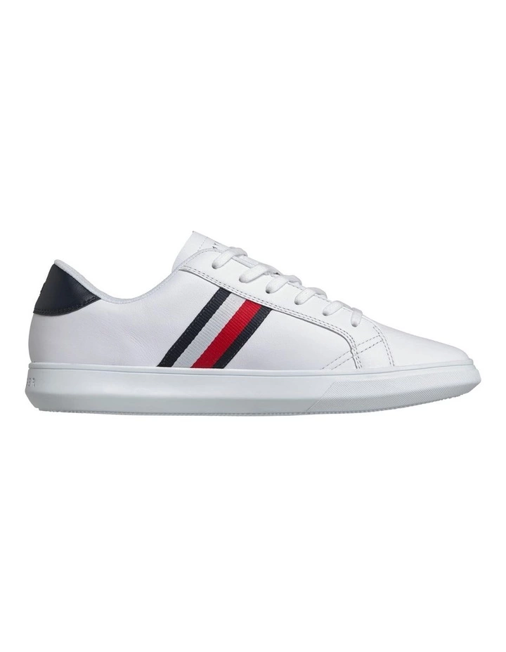 Tommy Hilfiger Essential Leather Cupsole White/Midnight Trainer Sneaker 4 Tommy Hilfiger Essential Leather Cupsole White/Midnight Trainer Sneaker - Image 4