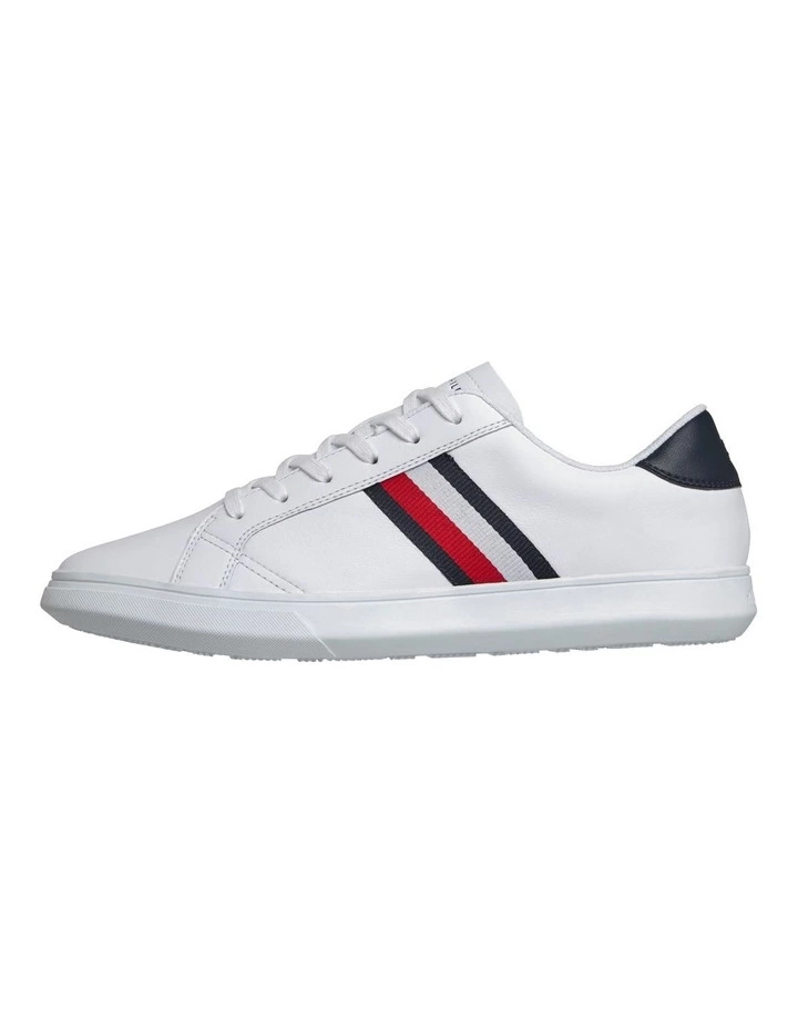Tommy Hilfiger Essential Leather Cupsole White/Midnight Trainer Sneaker 5 Tommy Hilfiger Essential Leather Cupsole White/Midnight Trainer Sneaker - Image 5