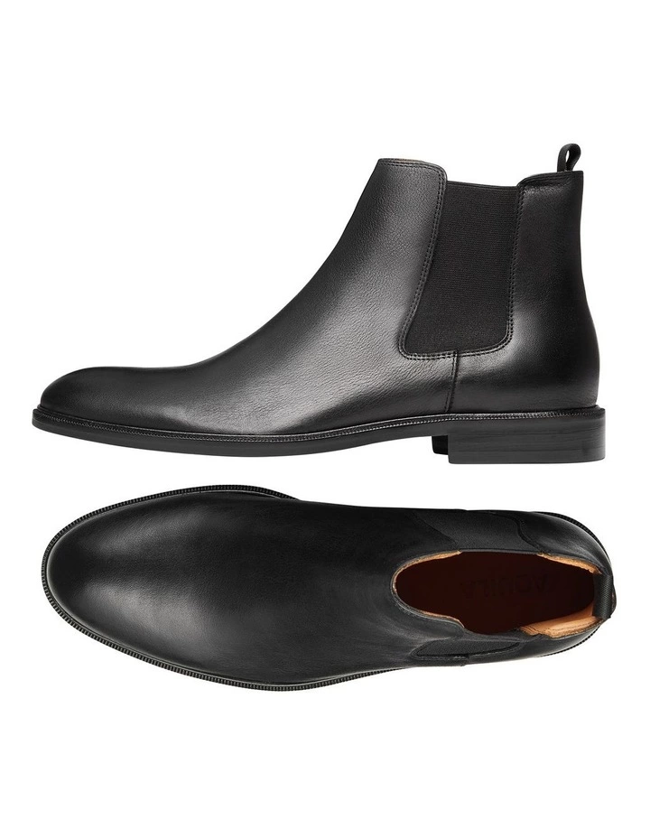 Aquila Delmar Black Leather Chelsea Boots 2 Aquila Delmar Black Leather Chelsea Boots - Image 2