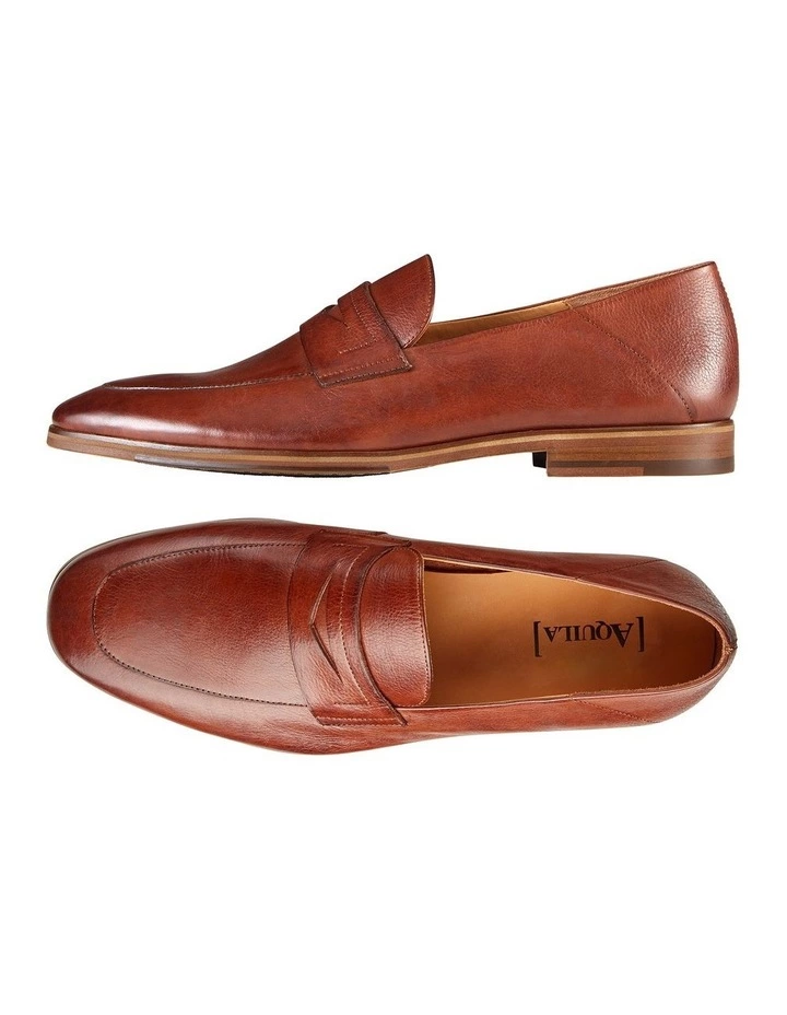 Aquila Fernando Tan Leather Penny Loafers 2 Aquila Fernando Tan Leather Penny Loafers - Image 2