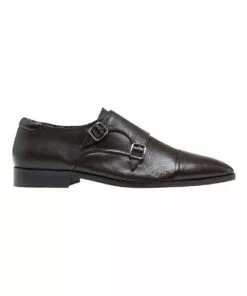 Oxford Jian Dark Brown Leather Monk Shoes