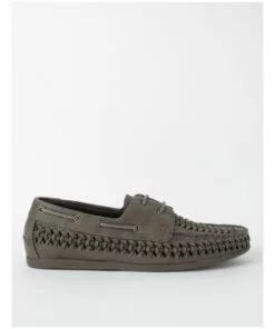 Kenji Huarache Grey Boat Loafer
