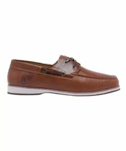 Hush Puppies Lake Tan Leather Boat Shoe