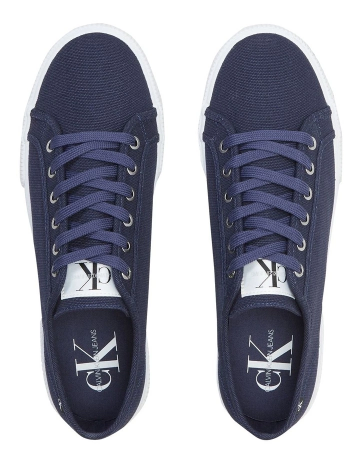 Calvin Klein Navy Textile Lace Up Sneaker 3 Calvin Klein Navy Textile Lace Up Sneaker - Image 3