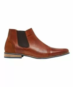 Oxford Jace Tan Leather Short Chelsea Boots