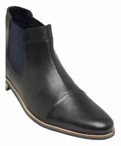 Oxford Jace Black Leather Short Chelsea Boots -Shoes Sales 863052580 4 720x928