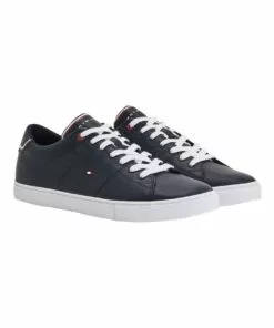 Tommy Hilfiger Essential Navy Leather Trainers