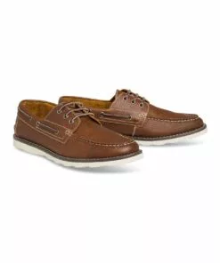 Johnny Bigg Anchor Leather Boat Shoe Tan