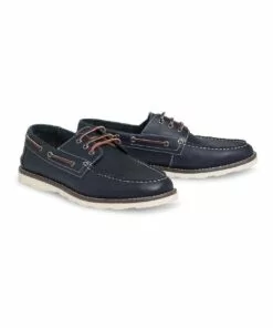 Johnny Bigg Anchor Leather Boat Shoe Navy
