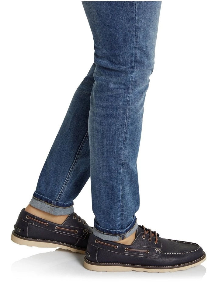 Johnny Bigg Anchor Leather Boat Shoe Navy 2 Johnny Bigg Anchor Leather Boat Shoe Navy - Image 2