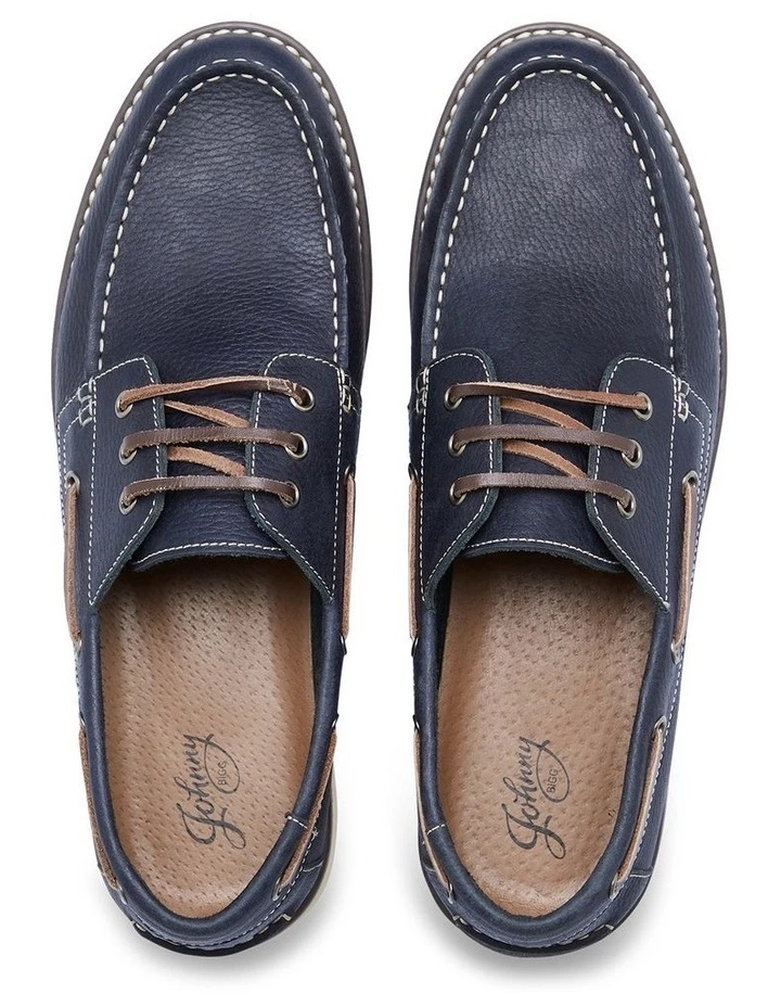Johnny Bigg Anchor Leather Boat Shoe Navy 4 Johnny Bigg Anchor Leather Boat Shoe Navy - Image 4