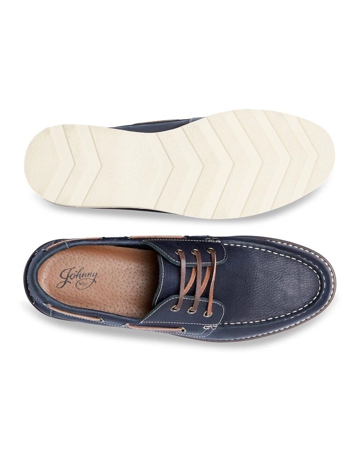 Johnny Bigg Anchor Leather Boat Shoe Navy 5 Johnny Bigg Anchor Leather Boat Shoe Navy - Image 5