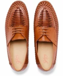 Johnny Bigg Styles Leather Woven Lace Up Shoe Tan -Shoes Sales 866568700 4 720x928