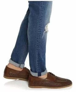 Johnny Bigg Styles Leather Woven Lace Up Shoe Chocolate -Shoes Sales 866568790 3 720x928