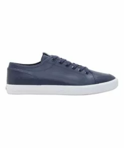Calvin Klein Ess Vulc Navy Leather Lace Up Sneaker