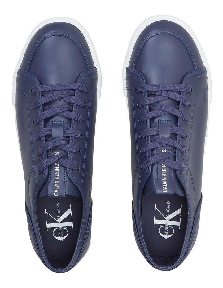 Calvin Klein Ess Vulc Navy Leather Lace Up Sneaker 3 Calvin Klein Ess Vulc Navy Leather Lace Up Sneaker - Image 3