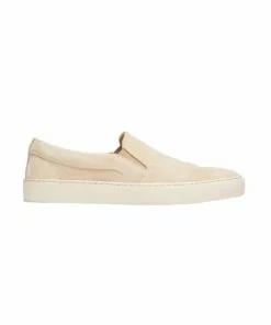 Aquila Apex Cream Suede Slip On Shoes in Cream