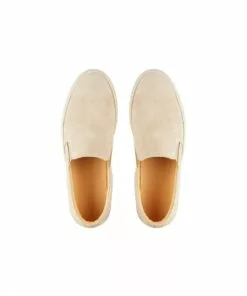 Aquila Apex Cream Suede Slip On Shoes in Cream -Shoes Sales 867200500 5 720x928