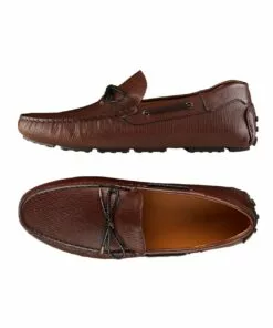 Aquila Balfort Brown Lizard Print Leather Driving Shoes -Shoes Sales 867200770 3 720x928