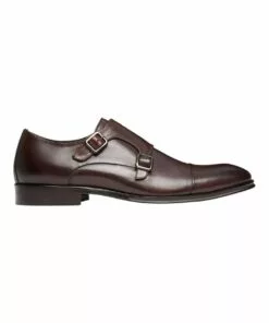 Aquila Brennin Brown Leather Monk Strap Shoes