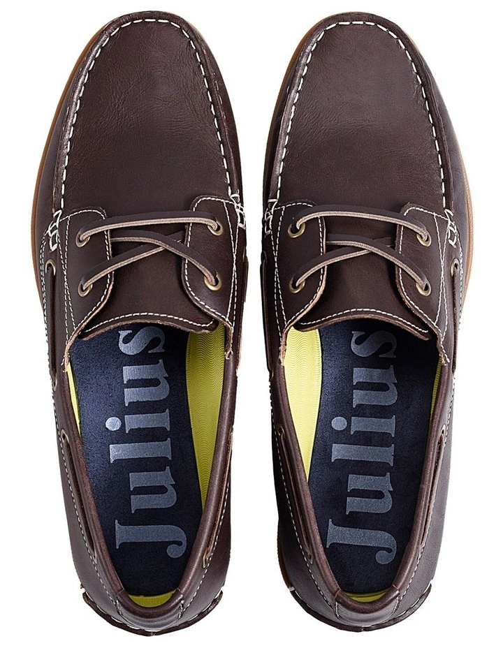 Julius Marlow Leader Mahogany Leather Boat Shoe 3 Julius Marlow Leader Mahogany Leather Boat Shoe - Image 3