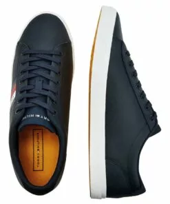 Tommy Hilfiger Essential Vulcanised Navy Leather Trainers 6 Tommy Hilfiger Essential Vulcanised Navy Leather Trainers -Shoes Sales 870746950 3 720x928