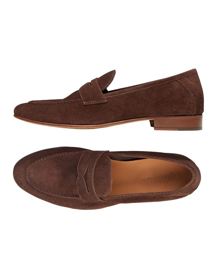 Aquila Nason Dark Brown Suede Loafers 2 Aquila Nason Dark Brown Suede Loafers - Image 2