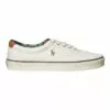 Polo Ralph Lauren Keaton Leather-Trim White Canvas Sneaker
