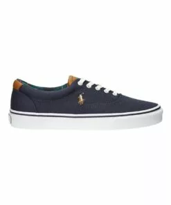 Polo Ralph Lauren Keaton Leather-Trim Navy Canvas Sneaker